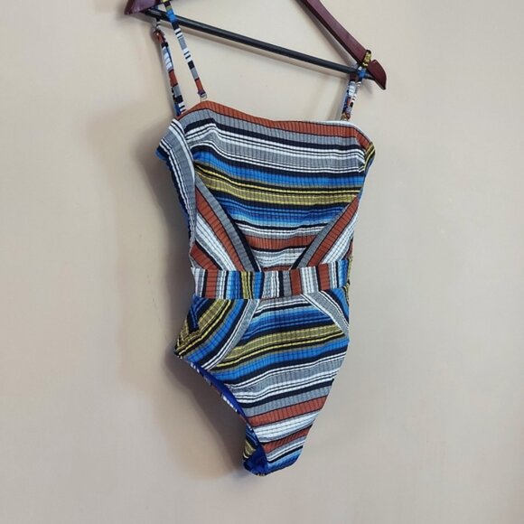 Becca striped one piece open back swimsuit - Picture 4 of 8